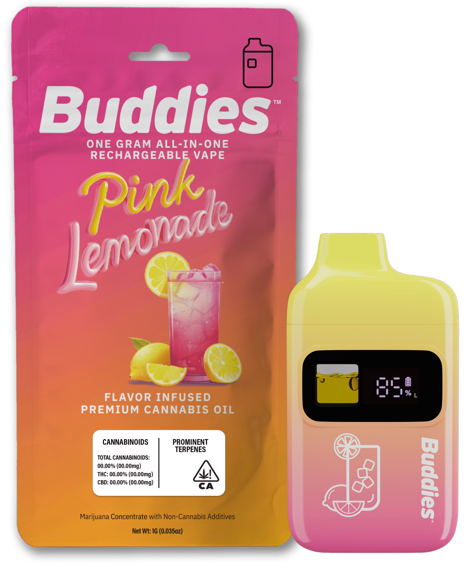 ca buddies flavors aio palm pink lemonade