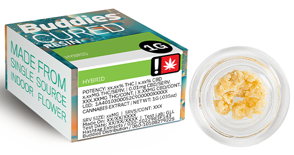 or cured resin crumble
