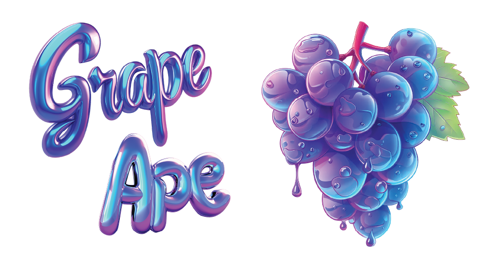 buddies brand product flavors icon text grape ape